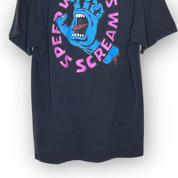 Santa Cruz T-Shirt Black Blue Skateboard Speed Wheels Scream Hand Unisex Large - Picture 7 of 12